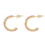 Load image into Gallery viewer, French Set Pink Sapphire Hoops
