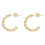 Load image into Gallery viewer, French Set Black Diamond + Pearl Hoops

