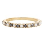 Load image into Gallery viewer, Pearl and Black Diamond Half Eternity
