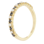 Load image into Gallery viewer, Pearl and Black Diamond Half Eternity
