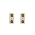 Load image into Gallery viewer, Black + White Diamond Channel Set Studs
