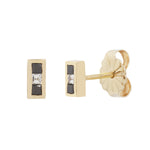 Load image into Gallery viewer, Black + White Diamond Channel Set Studs
