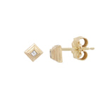 Load image into Gallery viewer, Tiny Ziggurat Diamond Studs
